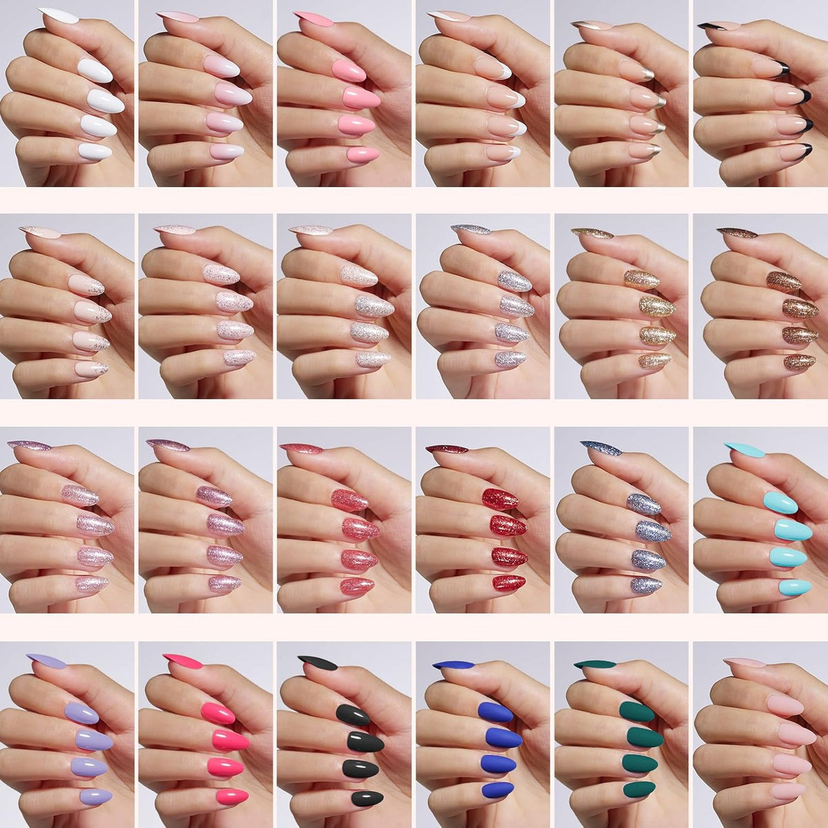 Beetles - Kit de uñas postizas a presión, 720 unidades, 24 colores,...