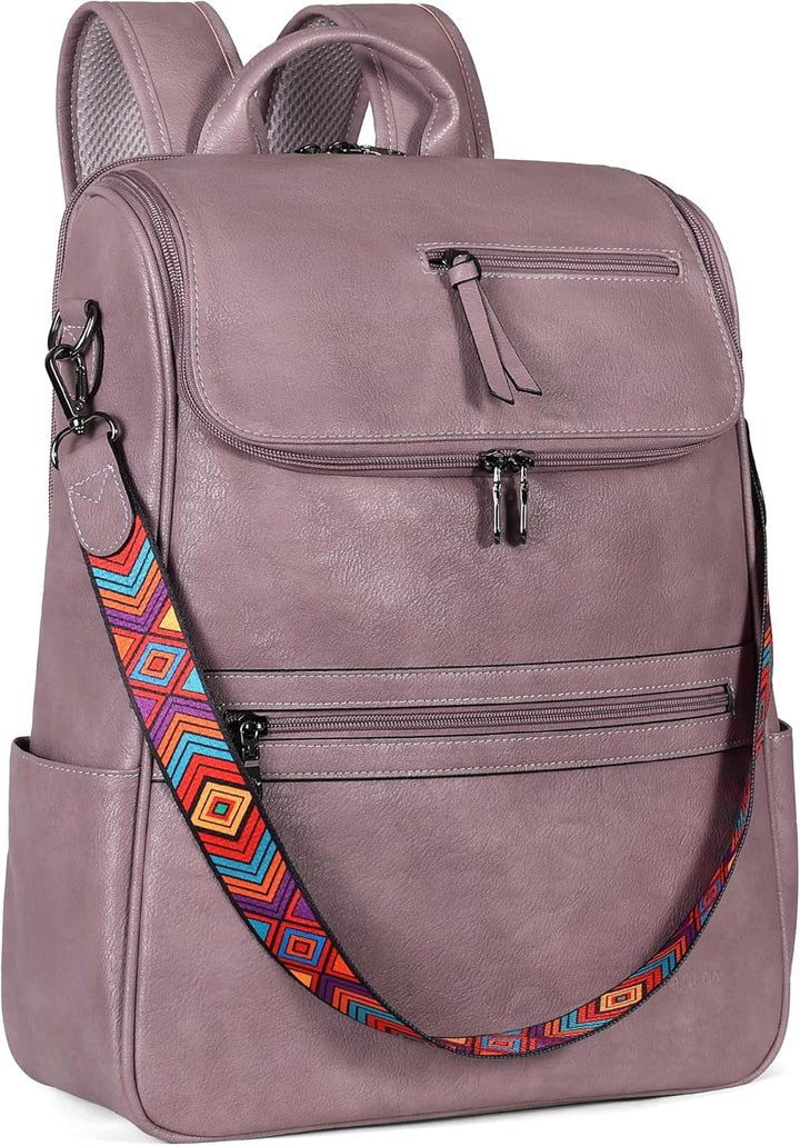 FADEON Mochila para computadora portátil para mujer, mochila de via...