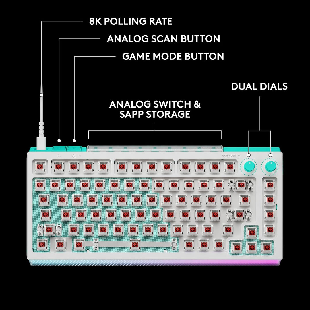 Logitech G 512 X 75 Dual SWAP, teclado analógico\/mecánico para jue...