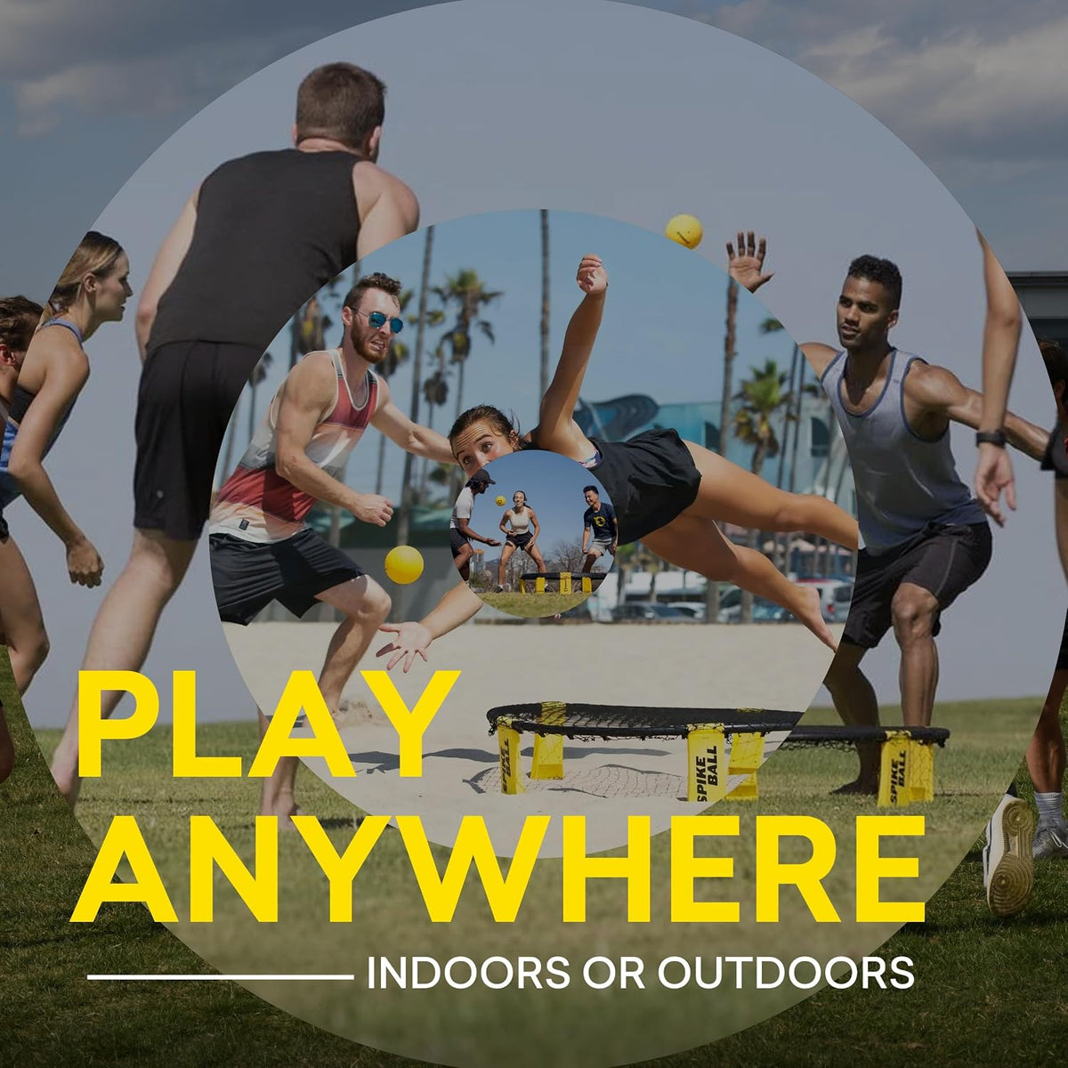 Spikeball El kit original de 1 pelota - Juego de juegos al aire libre, patio y camping - Incluye pelota, red, bolsa con cordón y libro de reglas