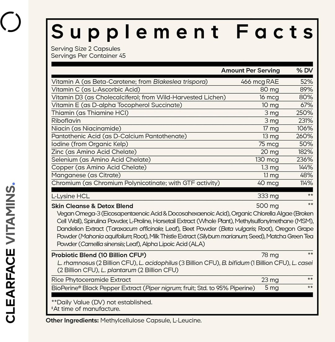 Codeage Clearface Vitaminas, Vitaminas para la Piel, Minerales, Nia...