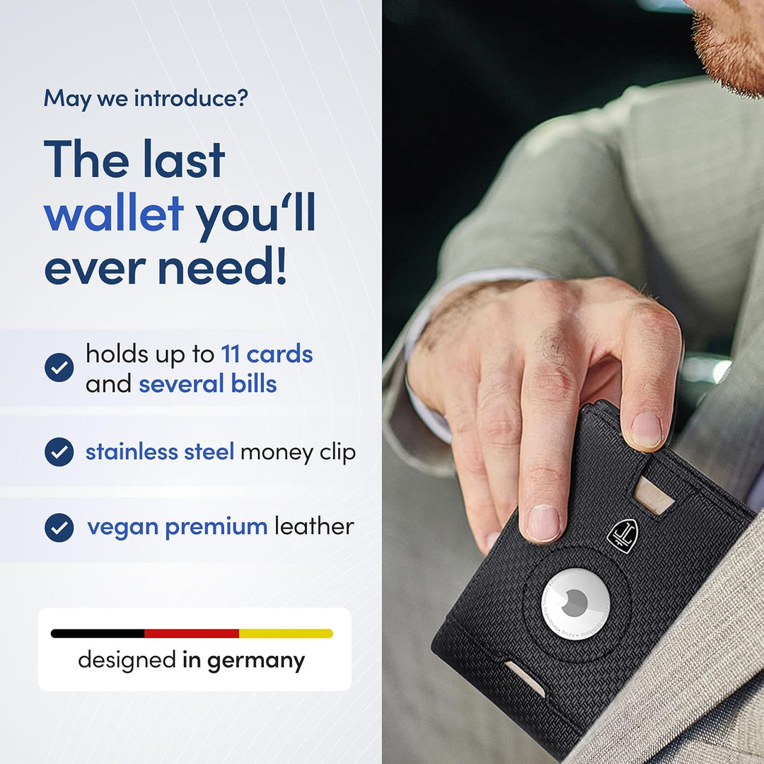 TRAVANDO AirTag* Cartera para hombres con clip para dinero Air Tag,...