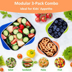 Caperci Paquete de 3 recipientes de alimentos de acero inoxidable