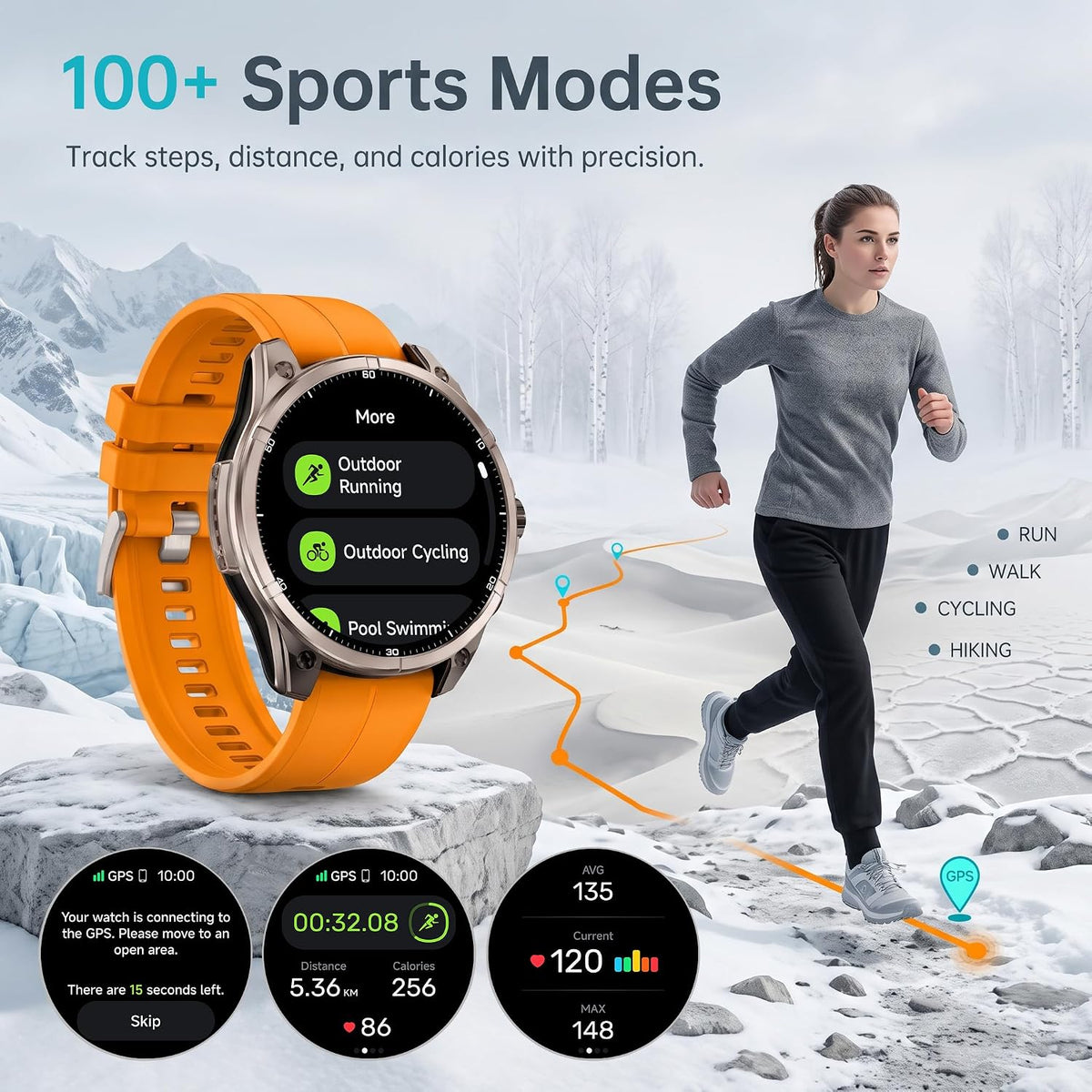 SOUYIE Smartwatch para hombres GPS Fitness Tracker Bluetooth llamada