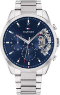Tommy Hilfiger Reloj para hombre – Cuarzo Multifunción, caja de acero inoxidable de 1.732 in, esfera de esqueleto, pulsera de eslabones – Reloj de vestir para hombre
