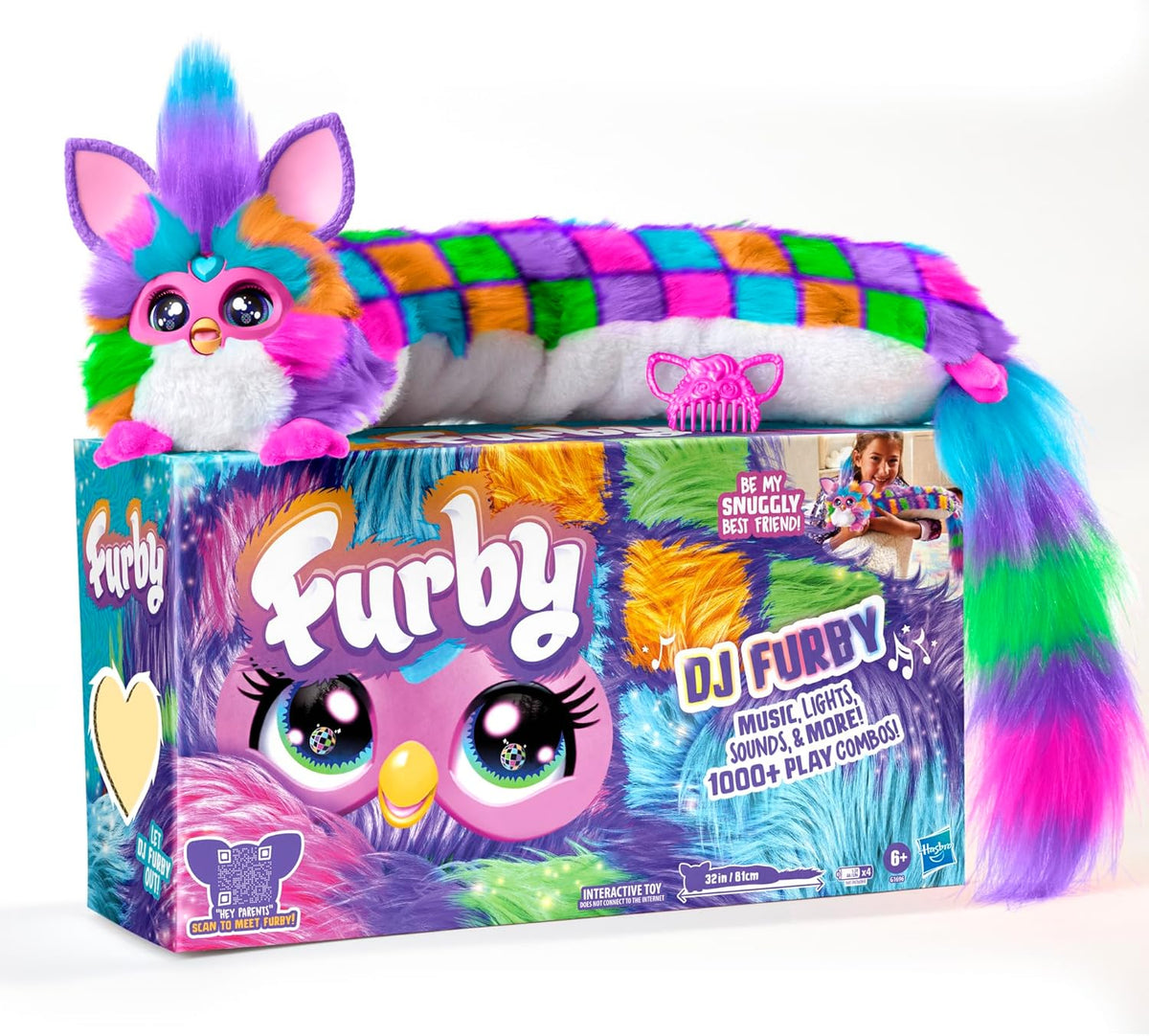 Furby DJ juguete interactivo, Estrella Neón, peluche electrónico ac...