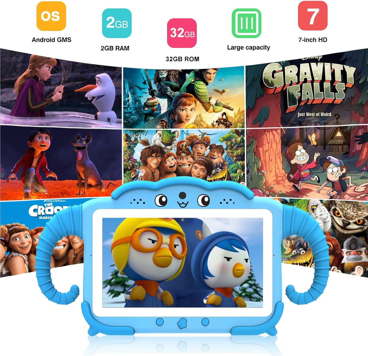 Tableta para Niños de 7 Pulgadas, Tabletas para Niños Pequeños de 3...
