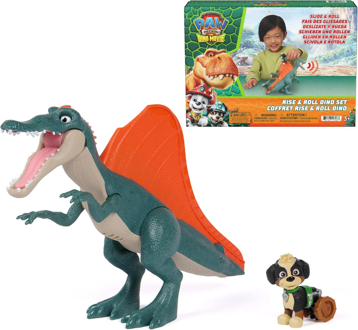 PAW Patrol Dino Movie Rise y Roll Dino Playset con 2 Figures