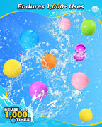 Globos de agua reutilizables, 18 unidades, juguetes de agua de verano para piscina, playa y exteriores, bombas de agua recargables autosellantes para niños de 3 a 14 años, bolas magnéticas para niños, juegos y actividades divertidos