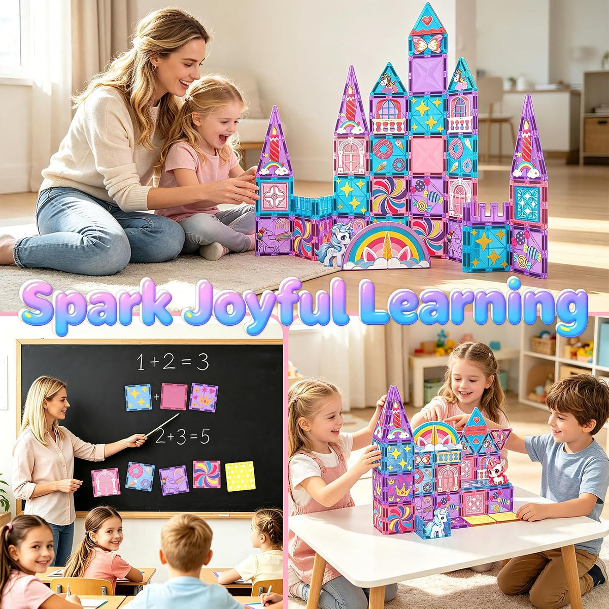 Unicorn Toys - Bloques de construcción magnéticos para niñas