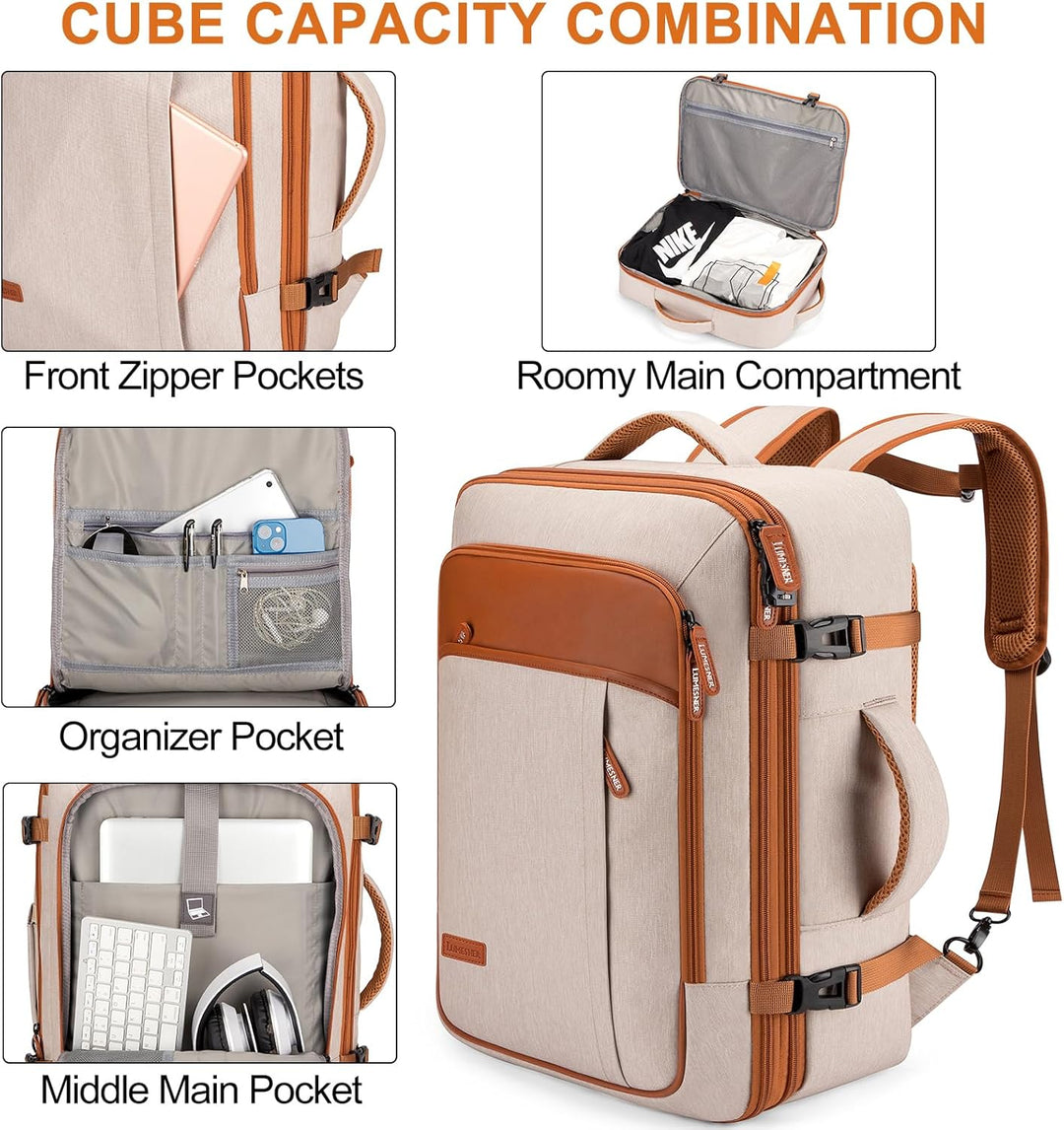 Lumesner - Mochilas de viaje para llevar, extragrandes de 40L, apro...