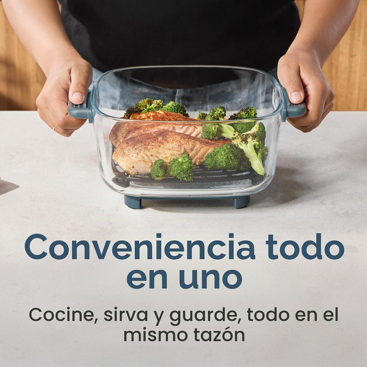 Chefman Crisp n' Go - Freidora de aire de vidrio de 4 cuartos de galón