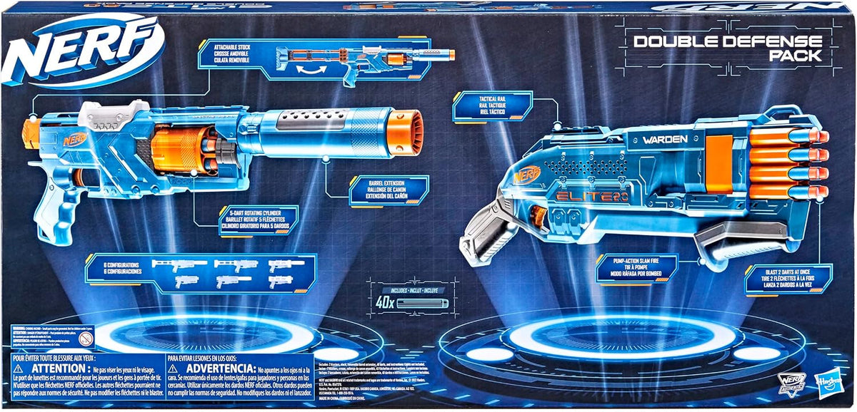 Nerf Nerf Elite 2.0 - Juego de lanzadores y dardos de doble defensa