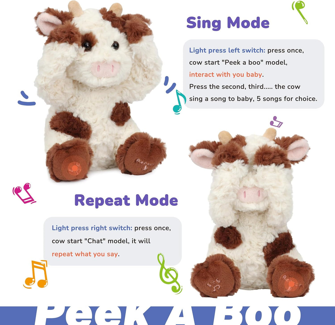 Hopearl Peek A Boo Cow interactivo repite lo que dices, diario de p...