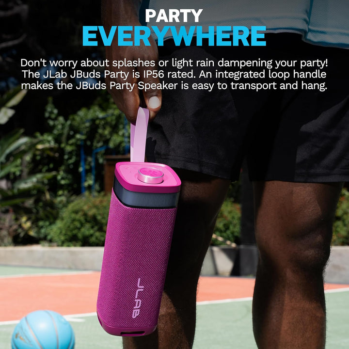 JLab JBuds Party - Altavoz Bluetooth portátil, 2 controladores de r...