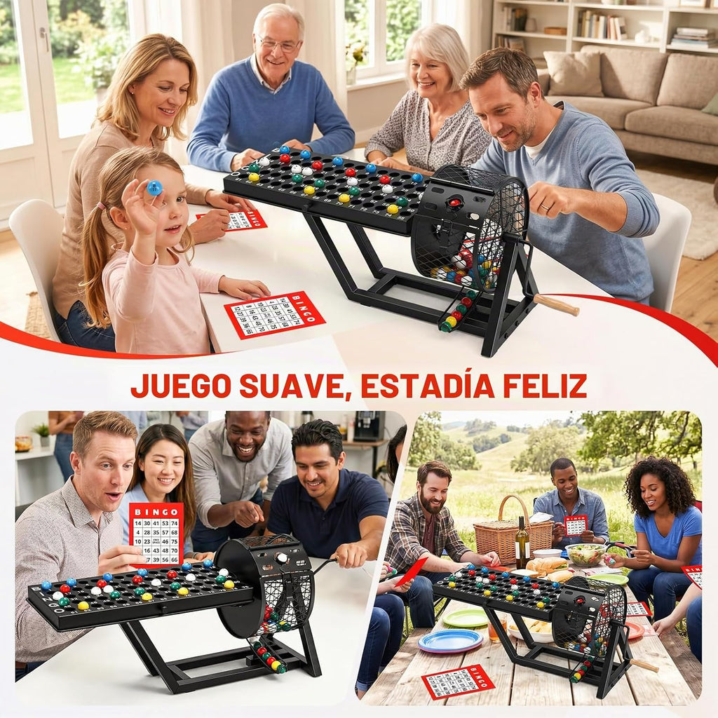 Juego de bingo profesional de lujo, juegos de bingo de mesa para adultos para grupos grandes, bolsa de almacenamiento para fiestas de adultos, noche de juegos, comunidad y familia