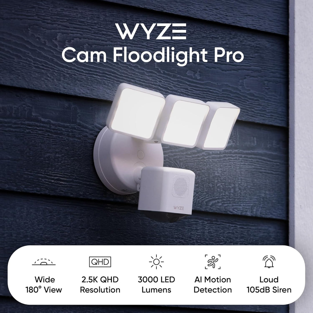 WYZE Floodlight Camera Pro, PCMag Editors' Choice LED de 3000 l...