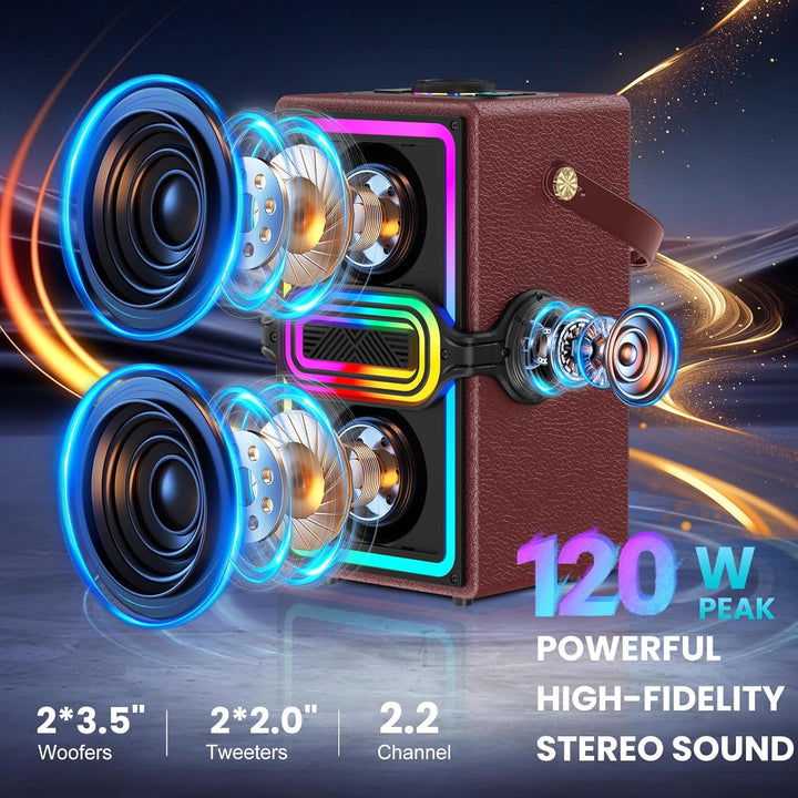 TAMPROAD Altavoz Bluetooth, altavoces inalámbricos de 120 W de pote...