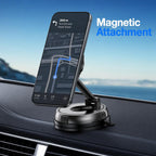 Soporte magnético para teléfono de coche compatible con MagSafe, soporte plegable de aleación de zinc, ajuste de 4 ejes para tablero y parabrisas para iPhone 18-12