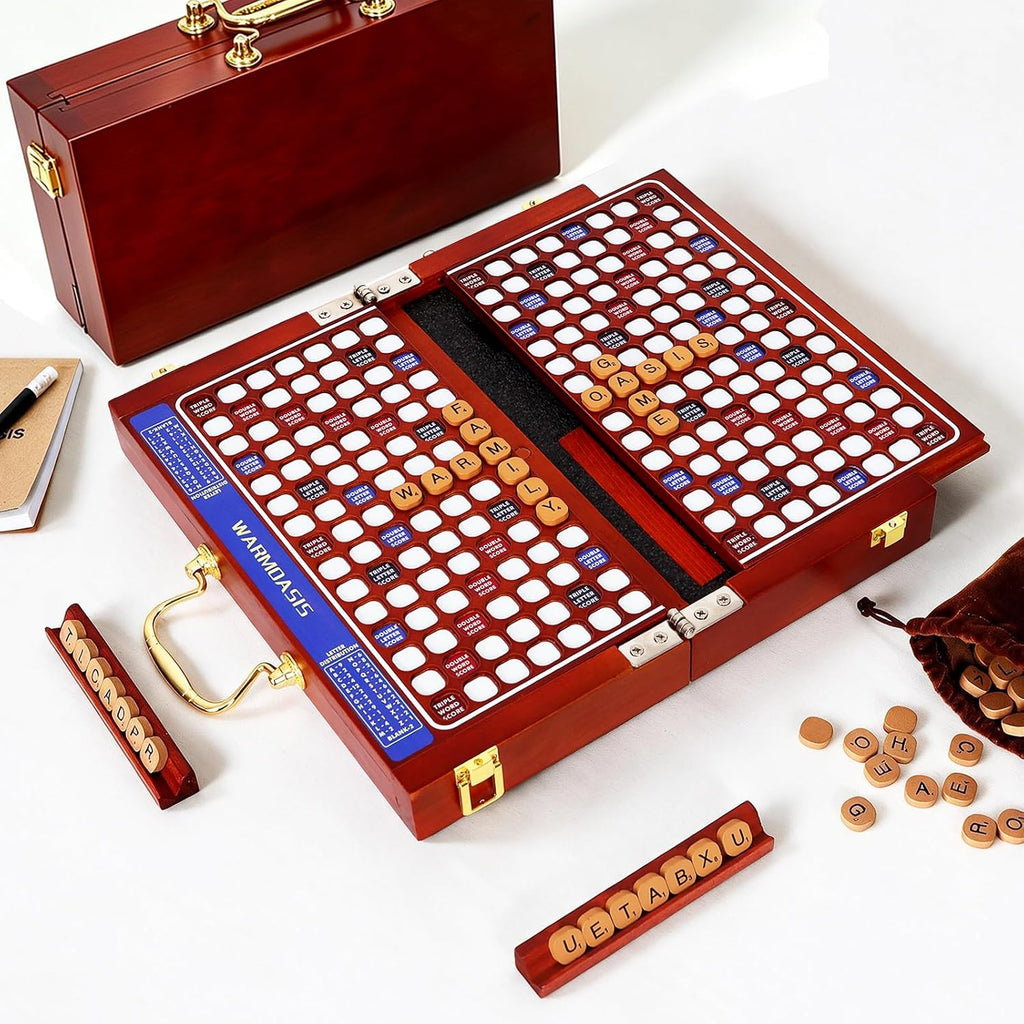 Juego de mesa de crucigramas de madera de viaje, diseño plegable