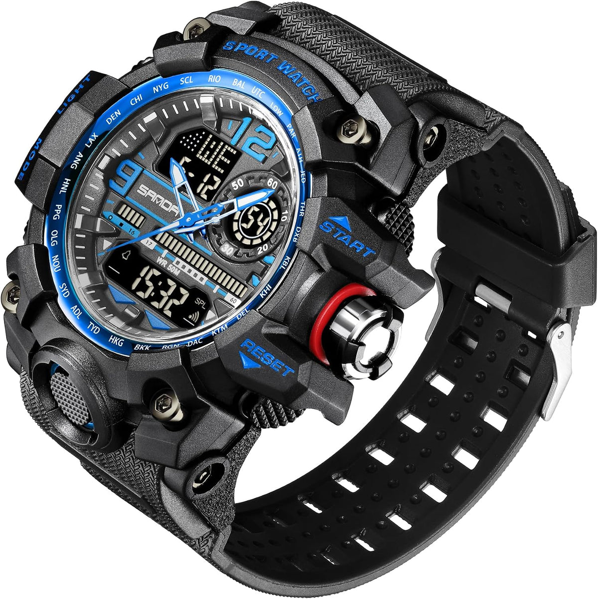 Relojes para Hombre Deportivos al Aire Libre, Resistente al Agua, Militar, Fecha, Multifunción, Tácticas, Pantalla LED, Alarma, Cronómetro para Hombre 3133