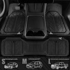 CAR PASS Tapetes de goma pesada para automóvil, tapetes impermeables profundos para automóvil para todo clima, tapetes universales recortables para automóvil SUV camión furgoneta, forros de piso