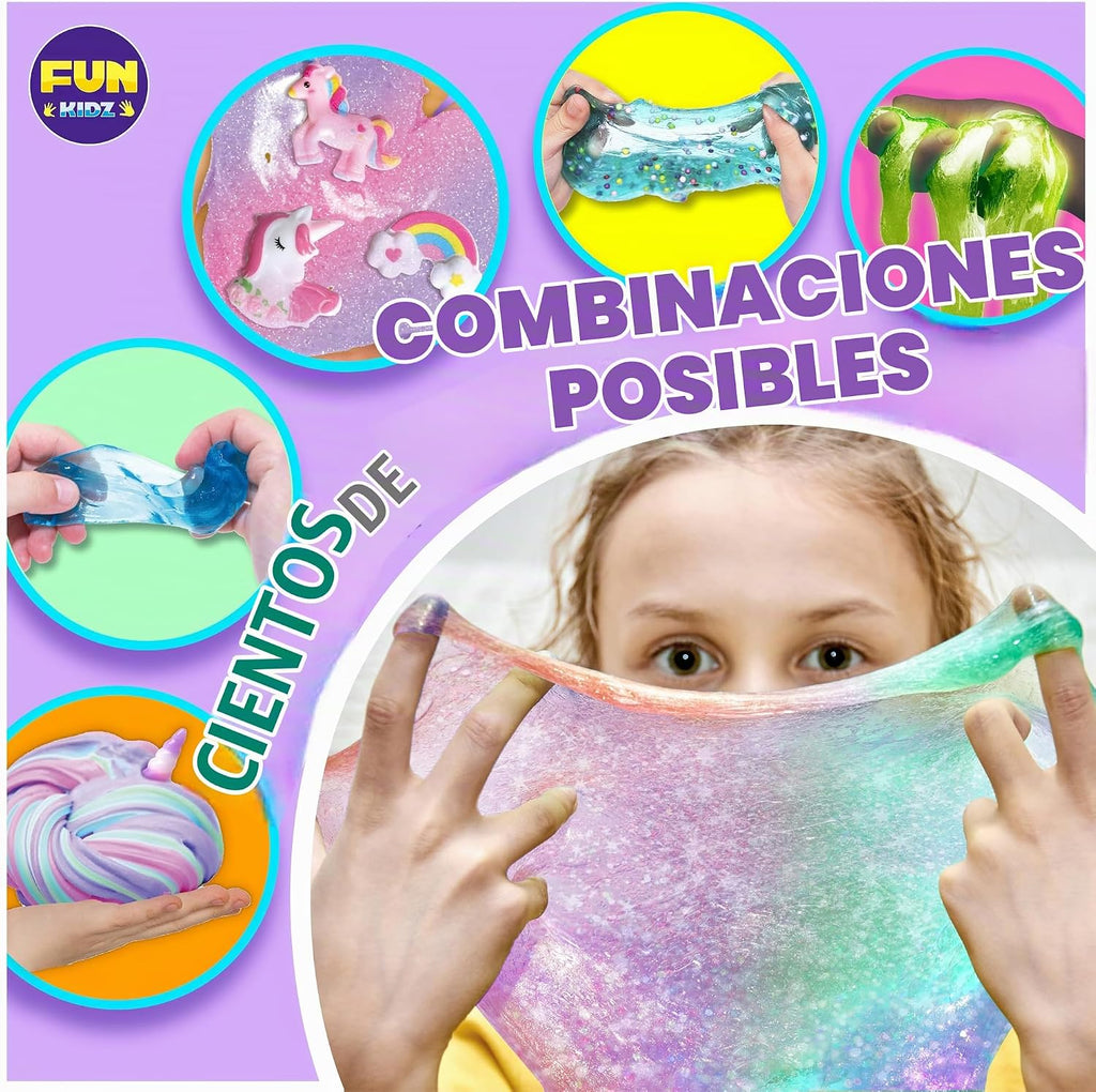 Kit de Slime de Unicornio Esponjoso para Niñas, FunKidz Regalo de Slime de Nube para Mayores de 6 Años, Divertido Kit de Fabricación de Slime, Impresionante Juguete para Manualidades, Ideas de Regalo