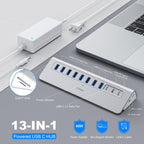 intpw, YH9AC, hub USB 3.2 de 13 puertos, alimentado