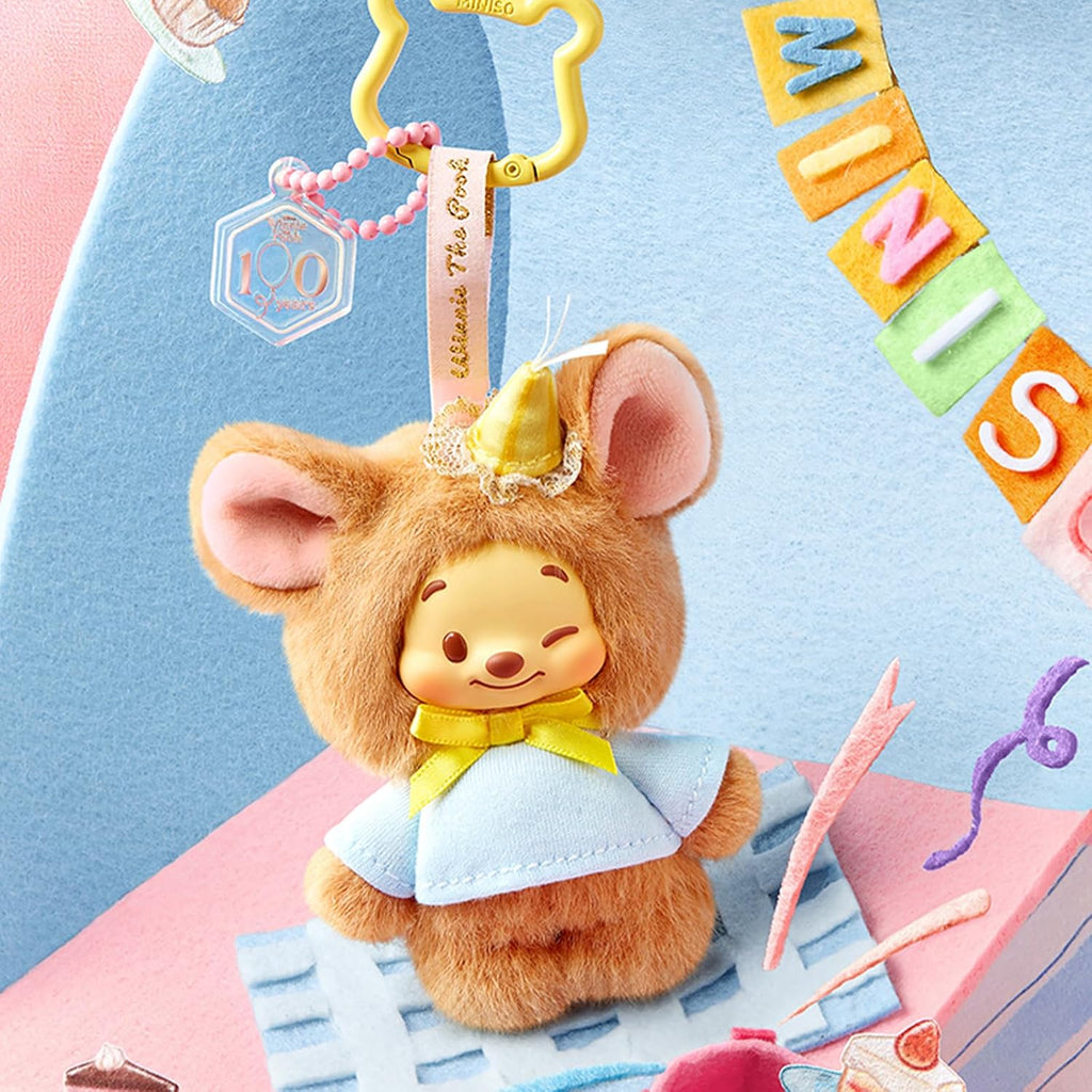 MINISO Disney Winnie the Pooh Friends Mini Series Colgante de Vinilo y Plush en Caja Sorpresa, Llavero Figura Coleccionable Para Bolso, Decoración del Hogar, Regalos de Cumpleaños y Festivos para Niños y Fans de Disney (Uno Aleatorio)