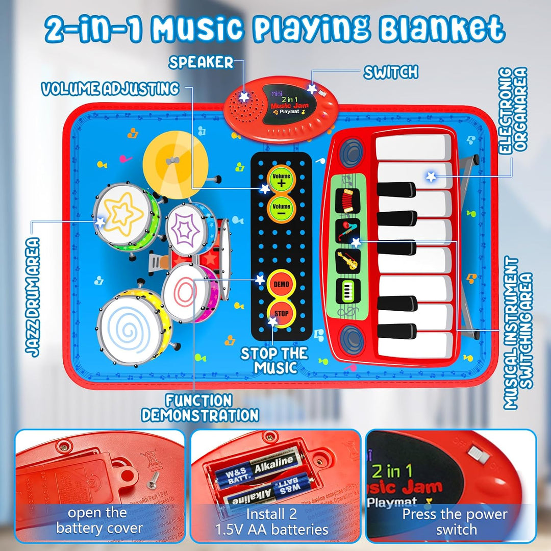 Oripira Juguetes musicales 2 en 1 para niños de 1, 2, 3, 4, 5 años,...