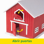 Tomy John Deere - Juego de granero rojo para niños, escala 1:64