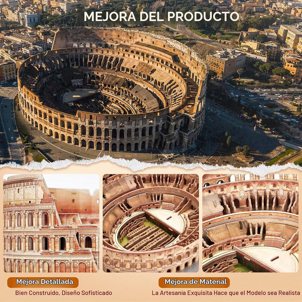 CubicFun Rome Coliseo Rompecabezas 3D para Adultos y Niños, Kit de Modelo de 163 Piezas