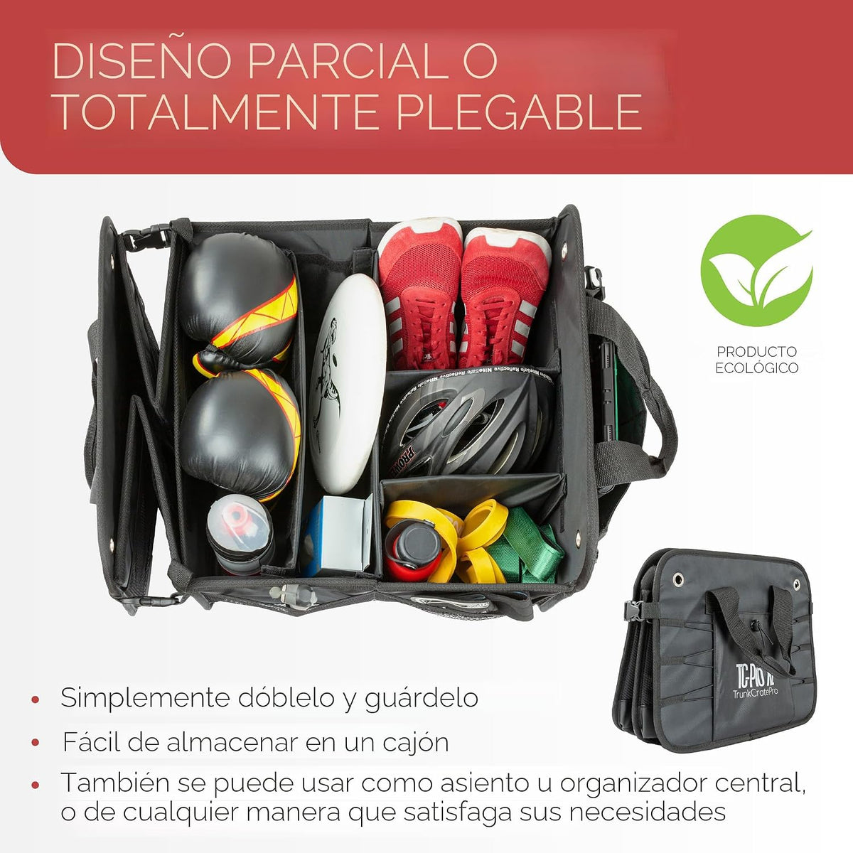 Organizador de maletero de coche para SUV, camión y almacenamiento de carga
