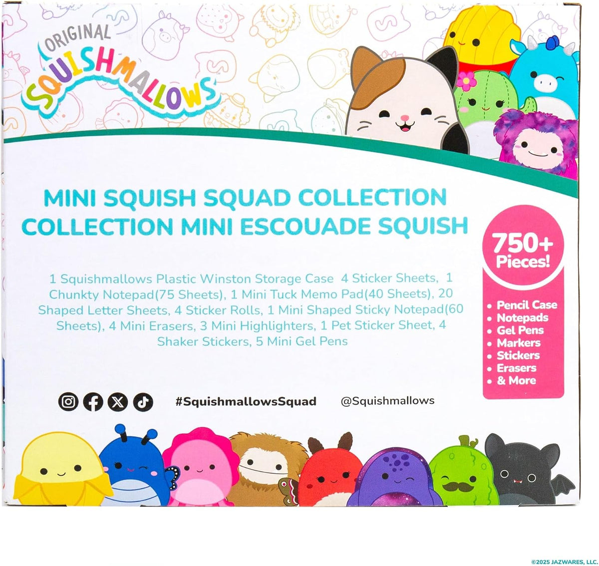 Squishmallows Original Mini Squish Squad Collection, Set de Papelería, Más de 750 Piezas