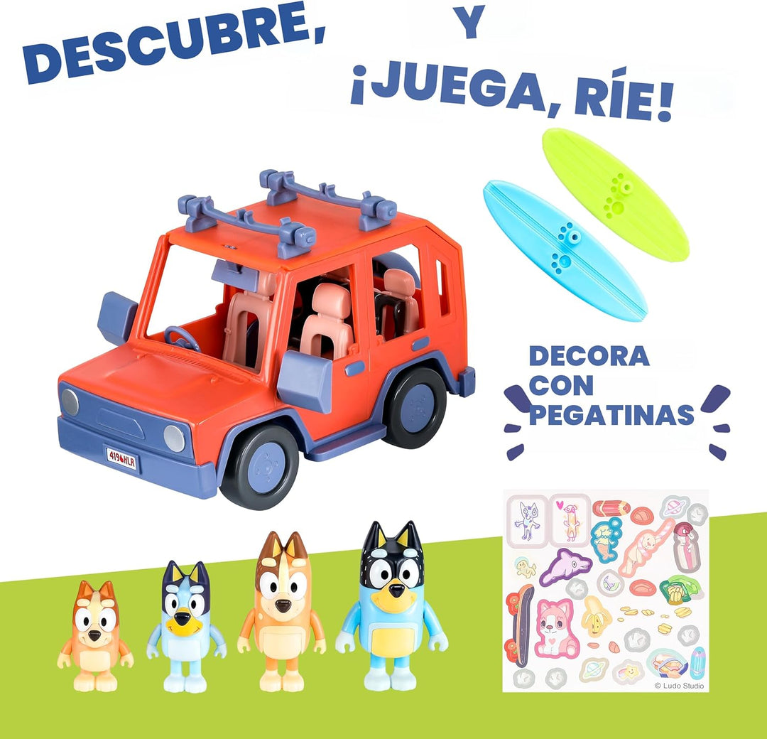 Bluey Heeler - Coche de juguete familiar 4WD para niños pequeños co...