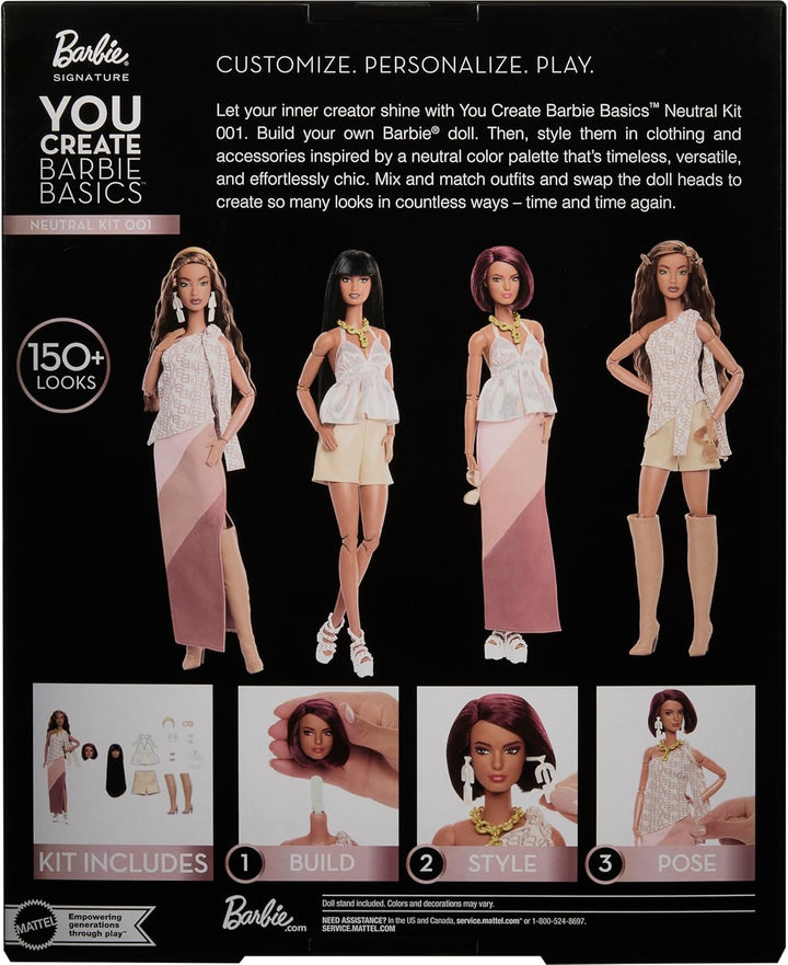 Barbie Basics You Create Neutral Kit 001 con muñeca de moda persona...