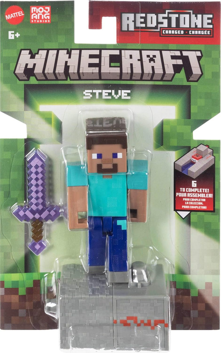 Juguetes Mattel Minecraft, Figura de Acción de Steve con Accesorio...