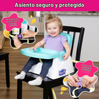 Asiento Elevador Peppa Pig con Bandeja, Silla de Comedor para Niños para Mesa de Cocina con Bandeja Ajustable, Portavasos y Correas de Seguridad, Portátil, Fácil de Limpiar, Se Ajusta a la Mayoría de