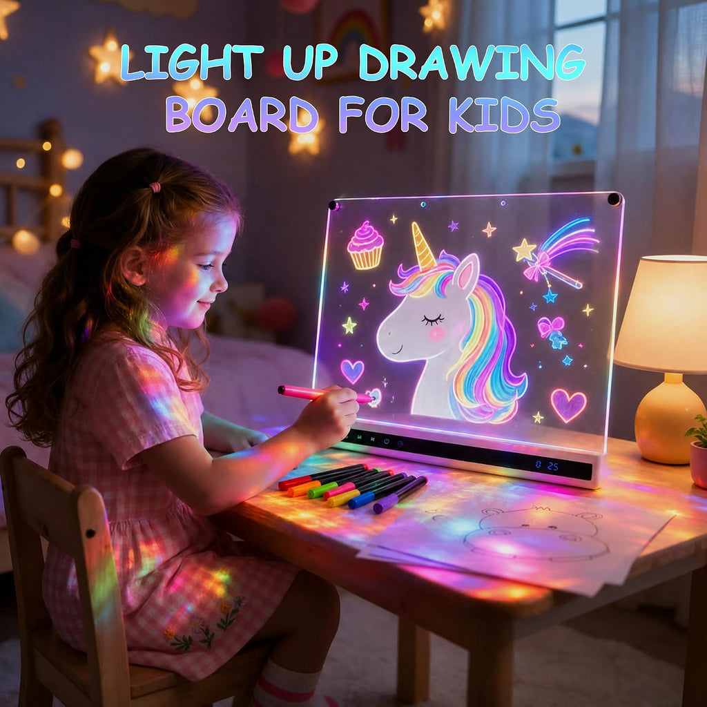 Tablero de dibujo LED de 16 pulgadas recargable iluminado tablero de dibujo