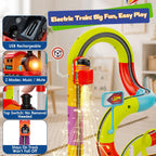Juego de tren eléctrico de 72 piezas, pista de carreras flexible 3D