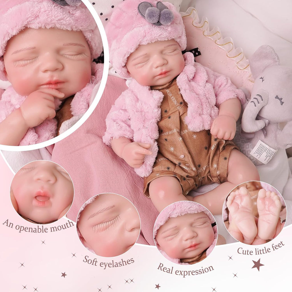 Muñeca de bebé de silicona completa, muñeca de bebé Reborn de