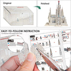 Piececool Rompecabezas de metal 3D para adultos y adolescentes, kit de modelo de metal de La Sagrada Familia, manualidades de bricolaje para adultos, catedral española, juego de construcción de arquitectura, 450 piezas