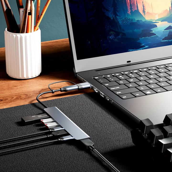 Actualización Concentrador USB C/USB BERLAT Aluminio 7 en