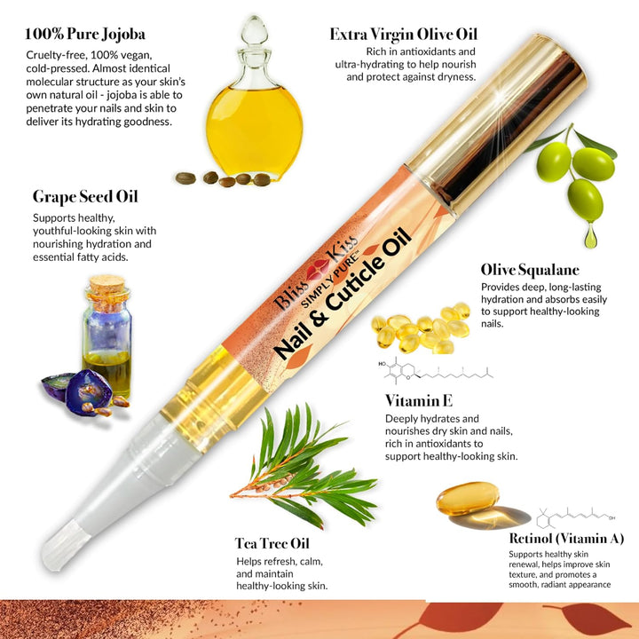 Bliss Kiss | 4 Lápiz de cutícula con aceite de aroma a especias de...
