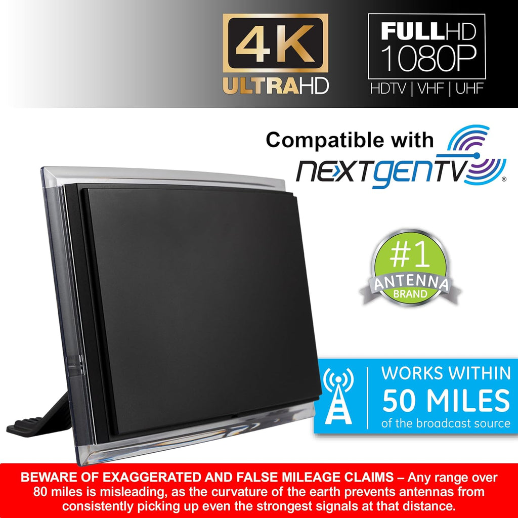 GE Antena de TV para Smart TV interior, antena HD, canales locales