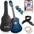 Ashthorpe Guitarra acústica para niños de 30 pulgadas (azul), kit de inicio para principiantes con bolsa de concierto, cuerdas adicionales, correa, púas y lecciones