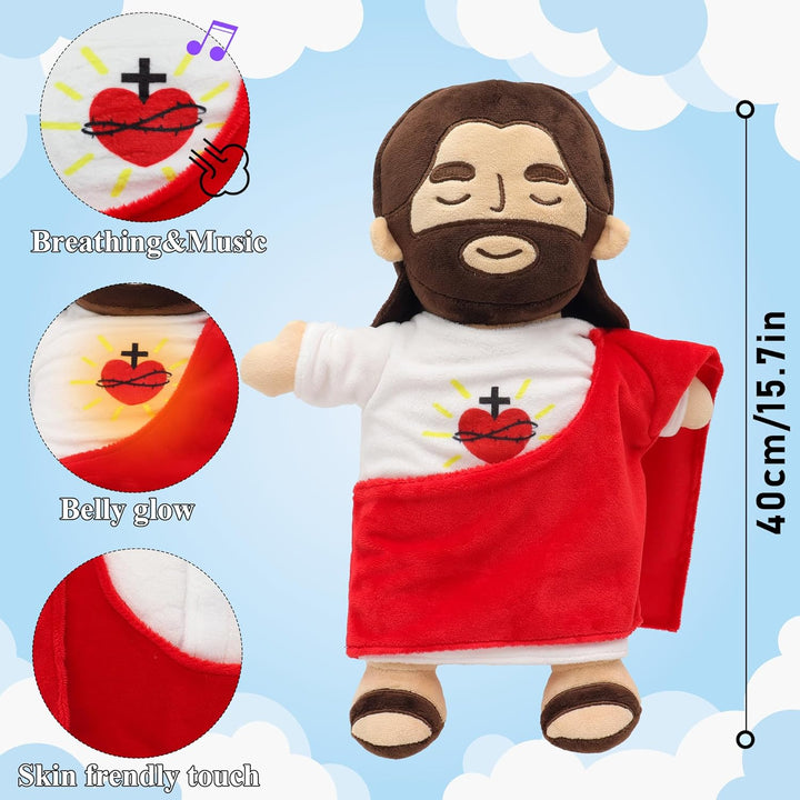 Yelakey Peluche de Jesús que respira, muñeca de peluche de Jesús co...