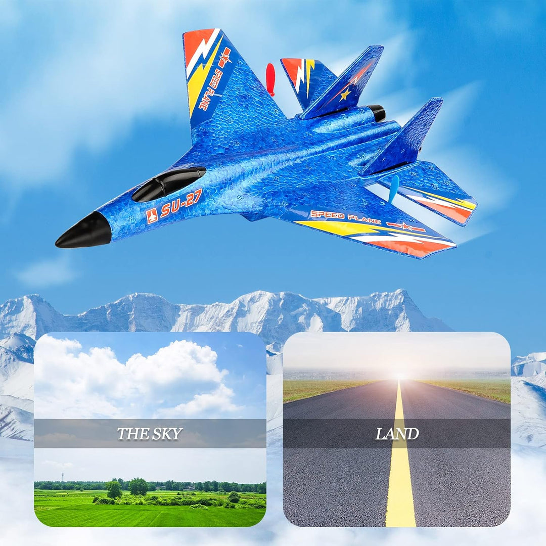 RoofWorld SU27 RC Fighter Plane Principiante Avión RC 6-Axis Estabi...