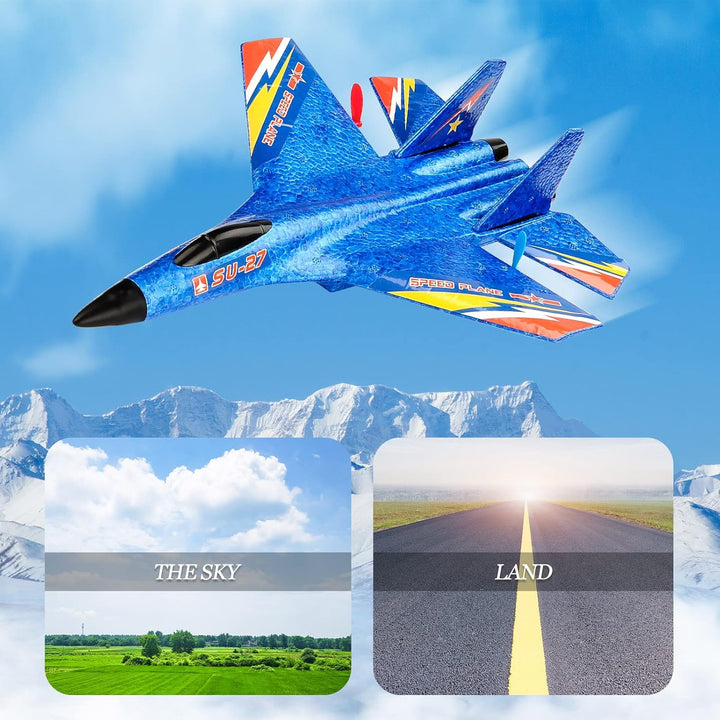 RoofWorld SU27 RC Fighter Plane Principiante Avión RC 6-Axis Estabi...