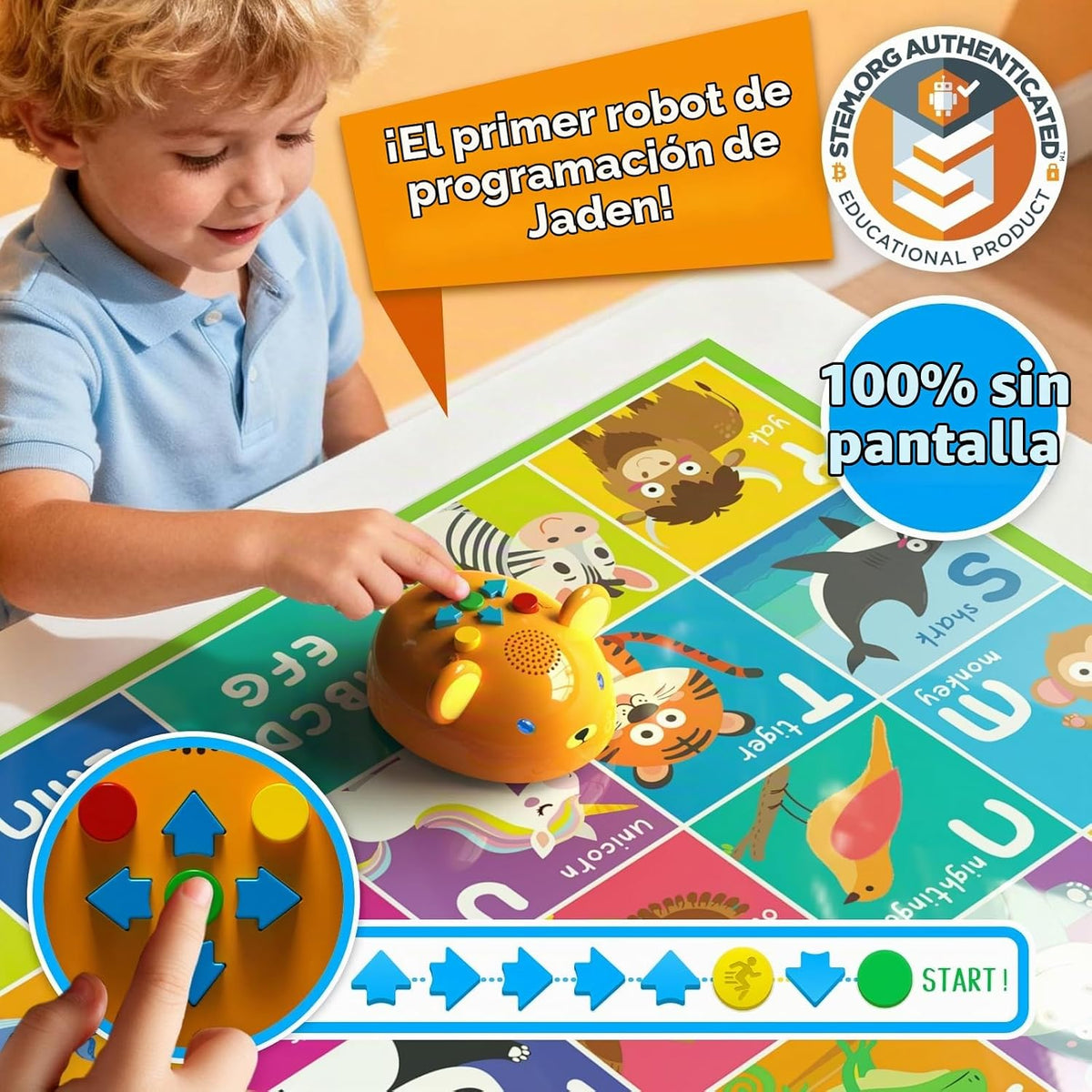 Apitor Robot Bear - Robot de codificación STEM sin pantalla para niños